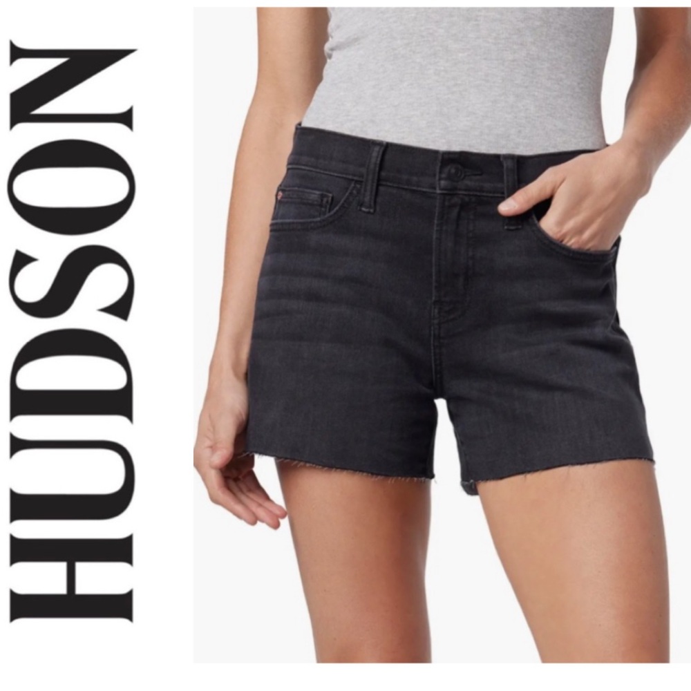 NWOT HUDSON GRACIE MIDRISE CUT OFF SHORTS IN FADED BLACK WOMEN’S 27